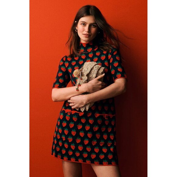 NWT Anthropologie Maeve Strawberry Dress - Picture 1 of 16